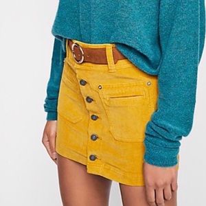 🚫SOLD🚫NWT FreePeople Corduroy MiniSkirt marigold